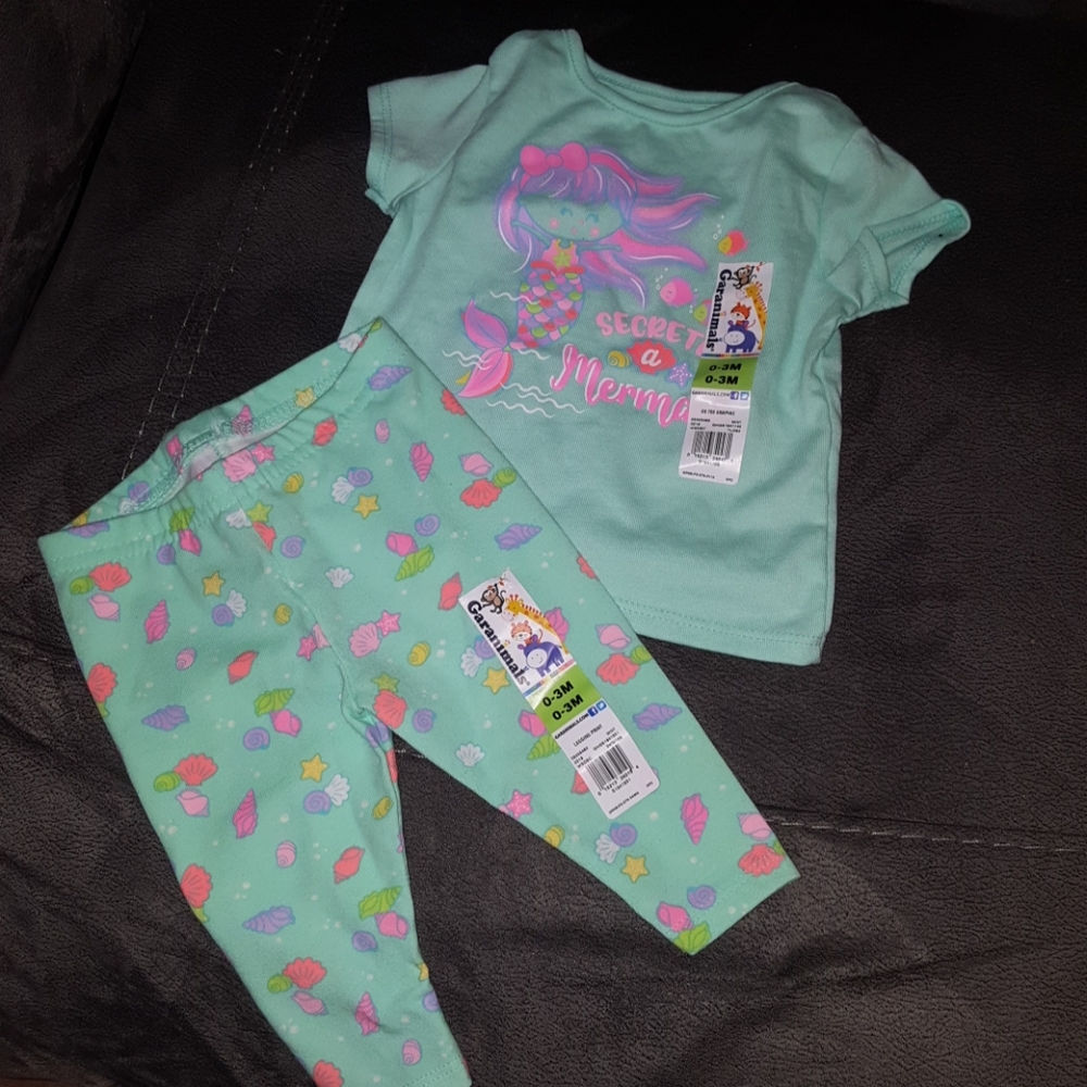 🎈Mermaid 2pc 0-3 months